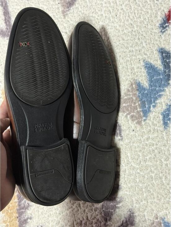 Johnston & Murphy Men\'s Sz 10.5M Sheepskin Dress Penny Loafers Round Toe